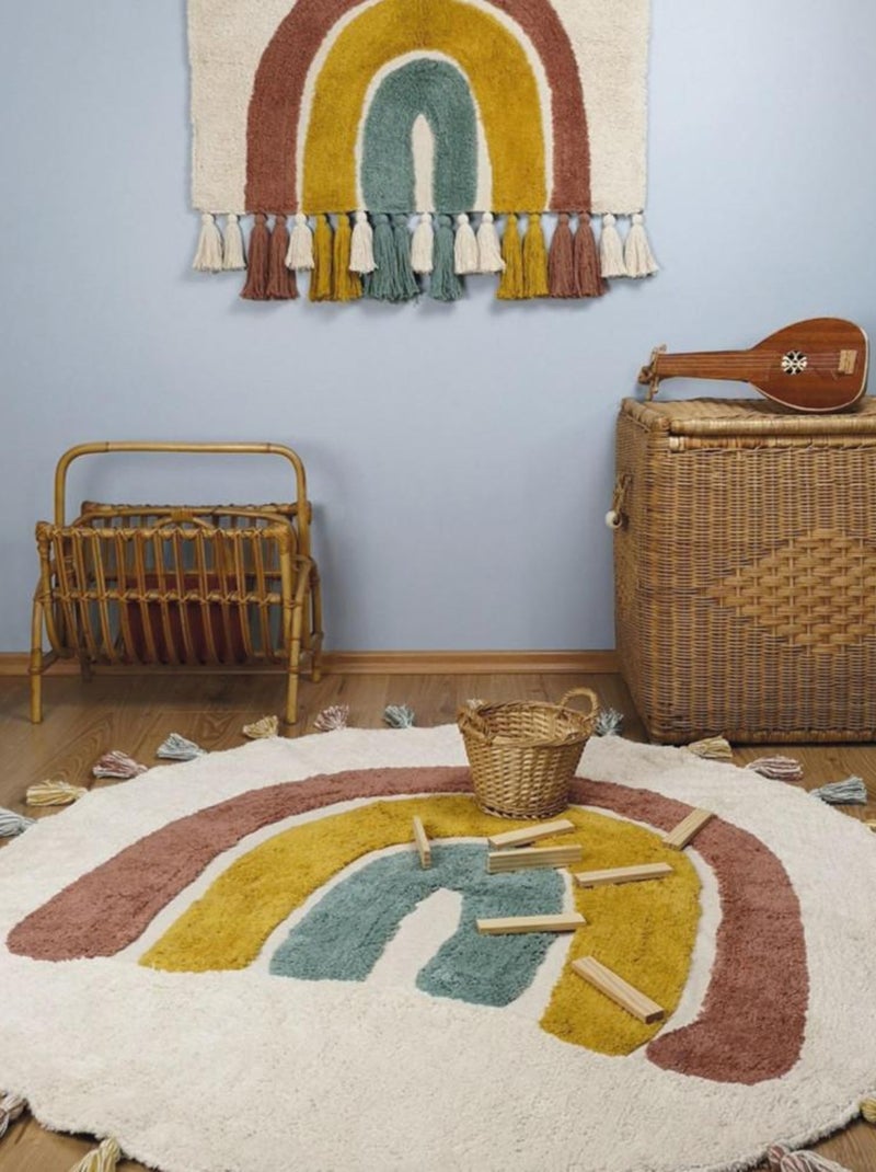 Tapis Arc en Ciel Rainbow en coton Multicolore - Kiabi