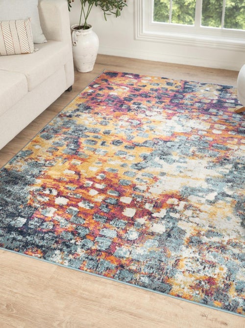 Tapis art abstrait - lyn3 desi couleurs vives - Kiabi