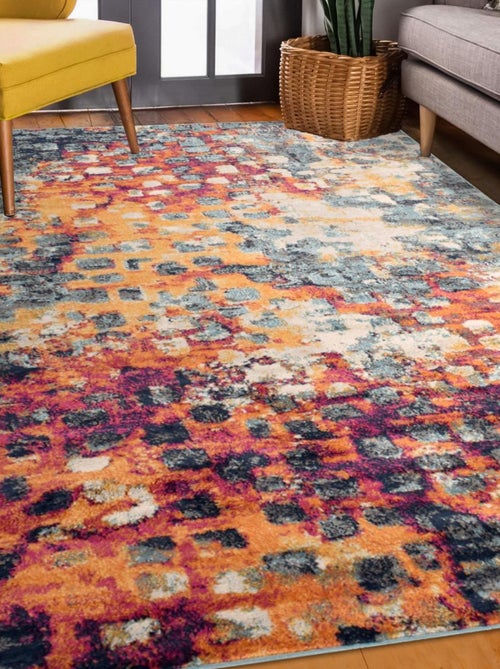Tapis art abstrait - PF DESI Couleurs vives - Kiabi
