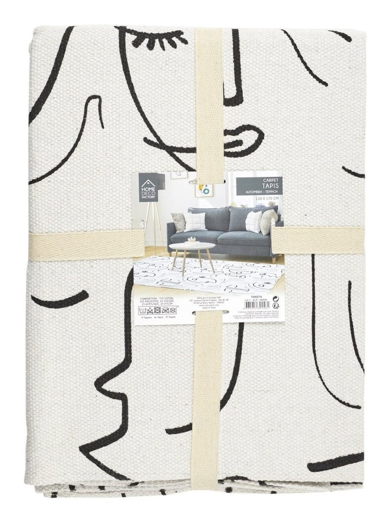 Tapis Arty 120x170 coton Blanc - Kiabi