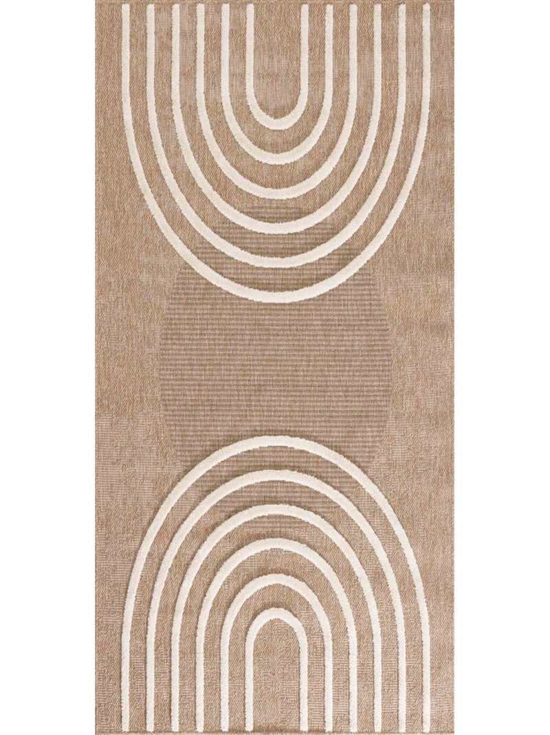Tapis aspect jute - Palma - Motif géométrique Blanc - Kiabi