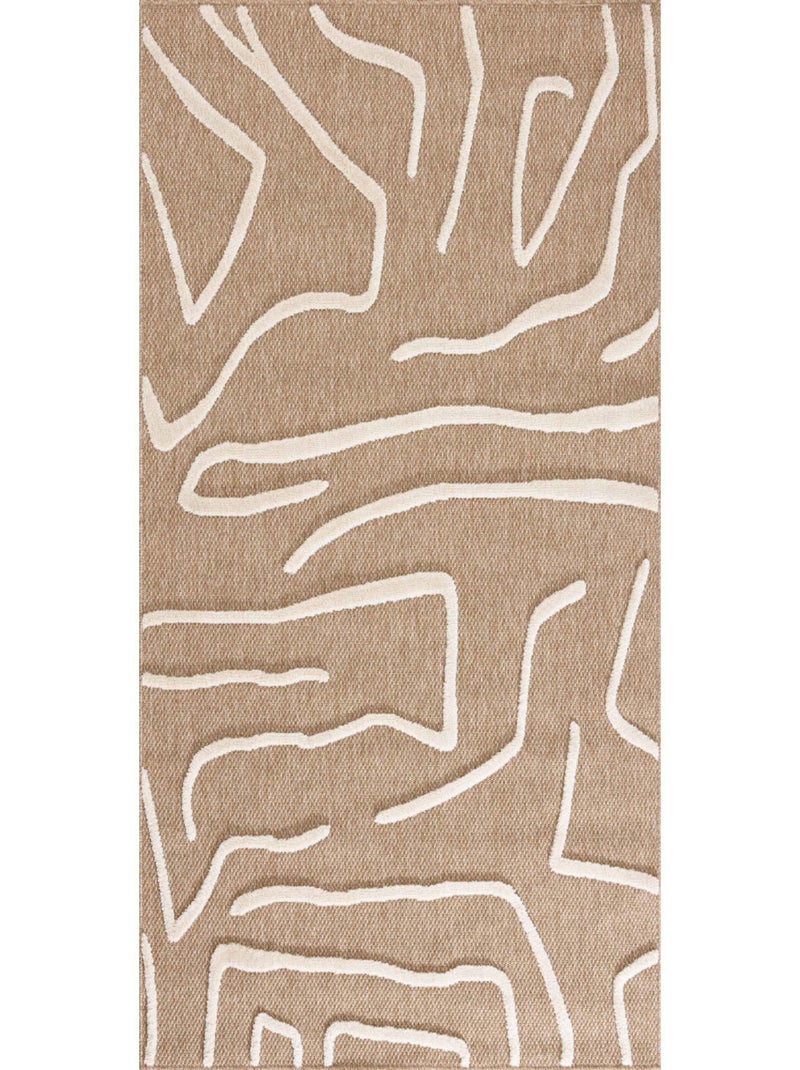Tapis aspect jute - Palma - Motif géométrique Blanc - Kiabi