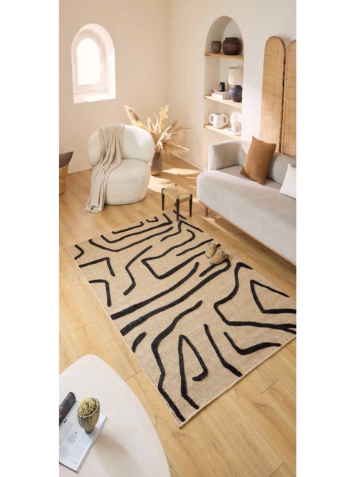 Tapis aspect jute - Palma - Motif géométrique - Kiabi