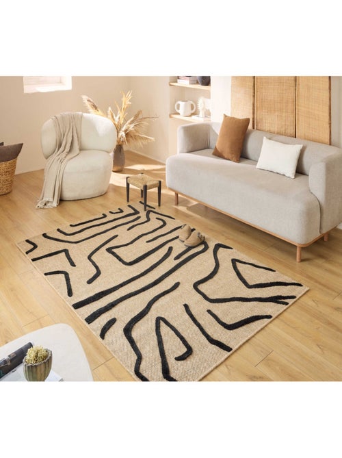 Tapis aspect jute - Palma - Motif géométrique - Kiabi
