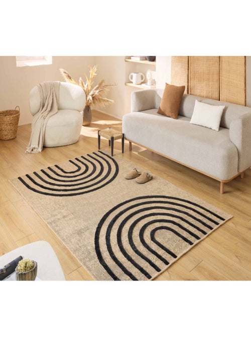 Tapis aspect jute - Palma - Motif géométrique - Kiabi