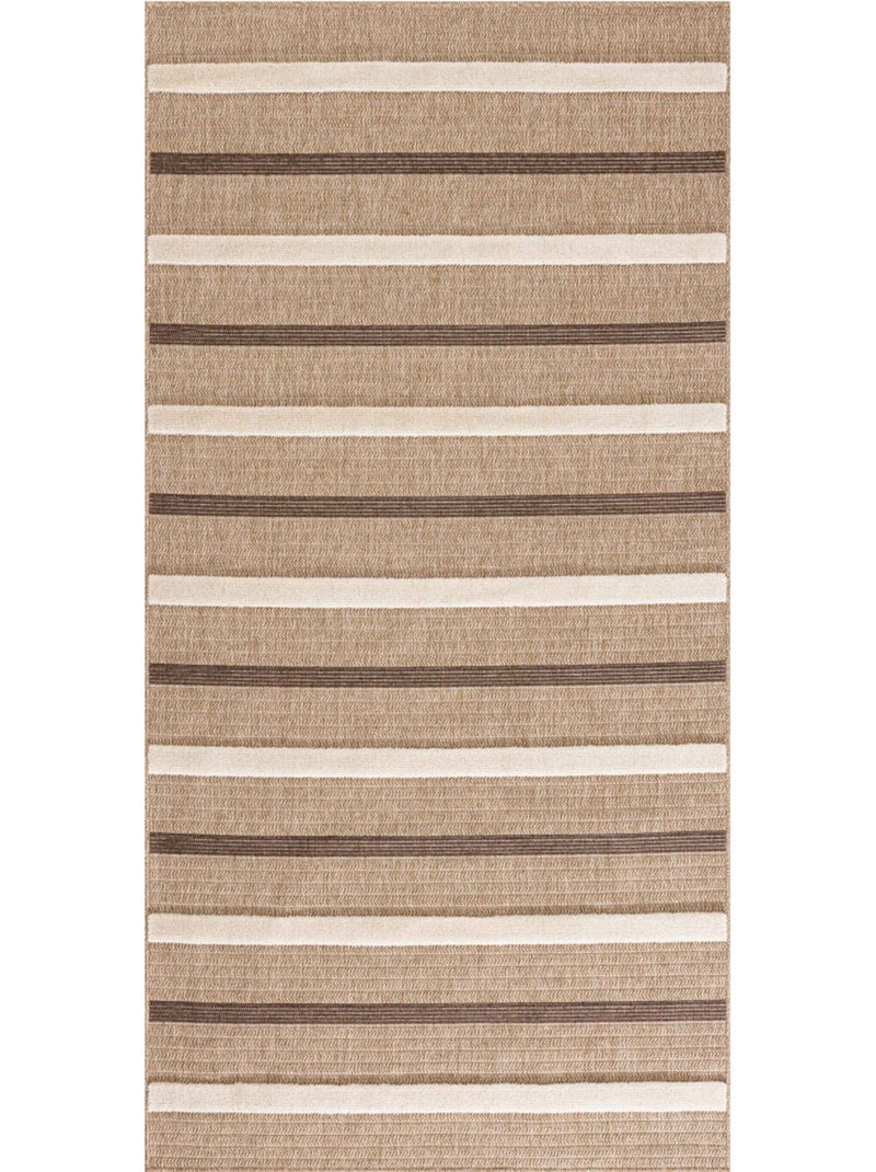 Tapis aspect jute - Palma - Motif zèbre Blanc - Kiabi