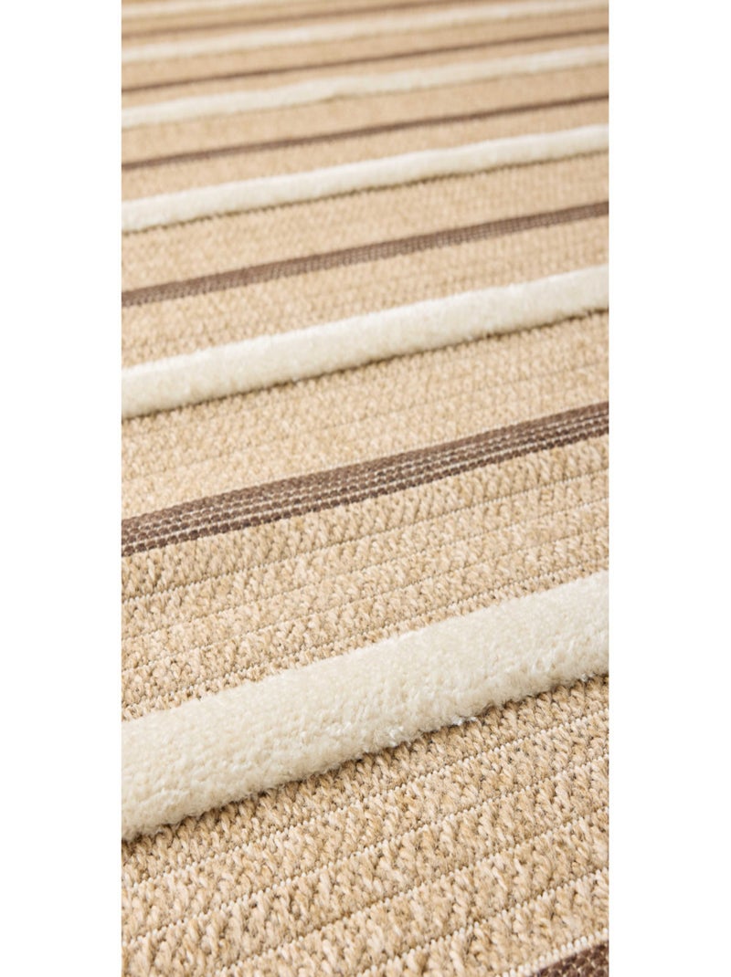 Tapis aspect jute - Palma - Motif zèbre Blanc - Kiabi