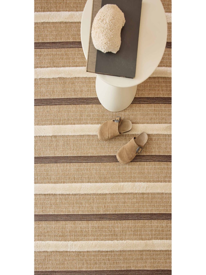 Tapis aspect jute - Palma - Motif zèbre Blanc - Kiabi