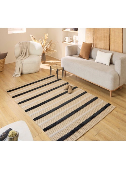 Tapis aspect jute - Palma - Motif zèbre - Kiabi