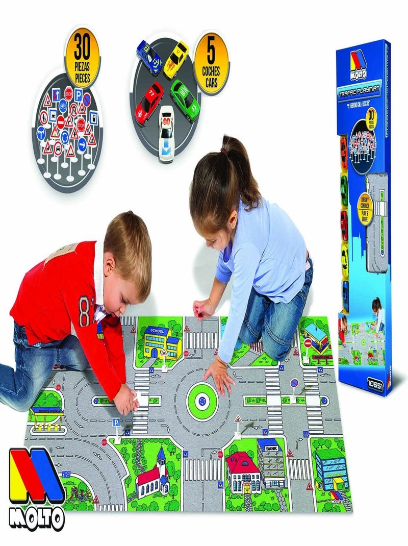 Tapis Avec Boîte Panneaux Et Voiture - Molto Multicolore - Kiabi