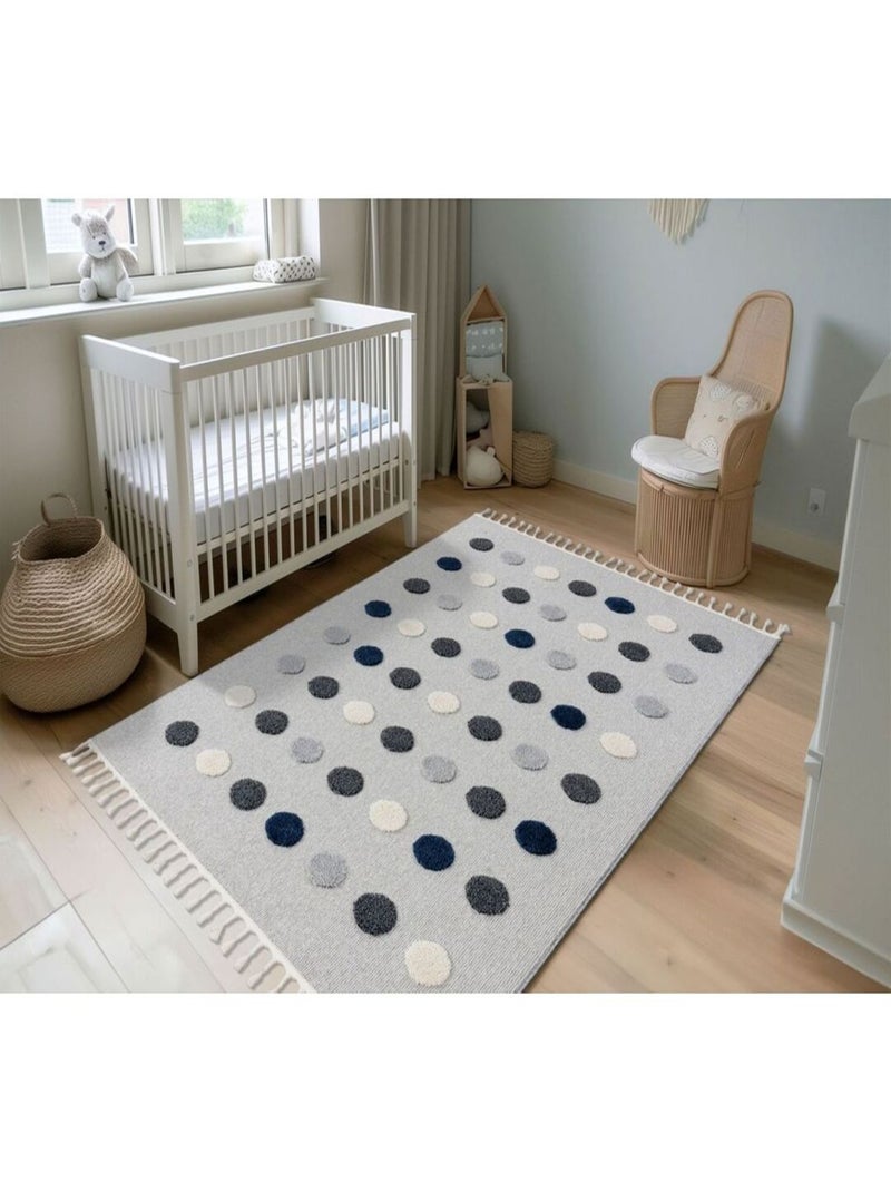 Tapis avec franges enfant effet 3D Celo Beige - Kiabi