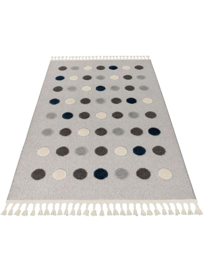 Tapis avec franges enfant effet 3D Celo Beige - Kiabi