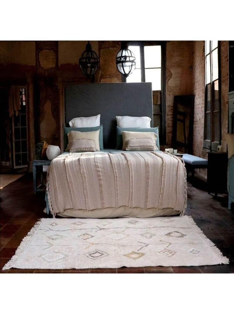 Tapis avec franges ethnique Kaarol Lorena Canals Beige - Kiabi