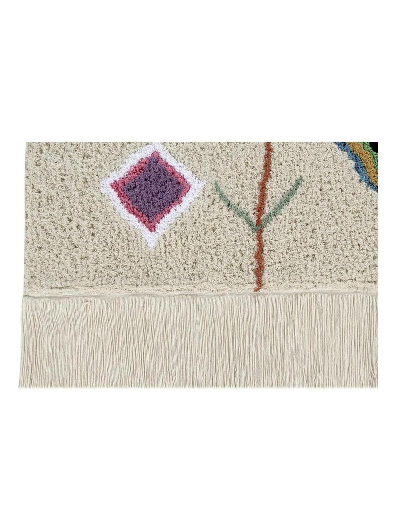 Tapis avec franges ethnique Kaarol Lorena Canals Ecru - Kiabi