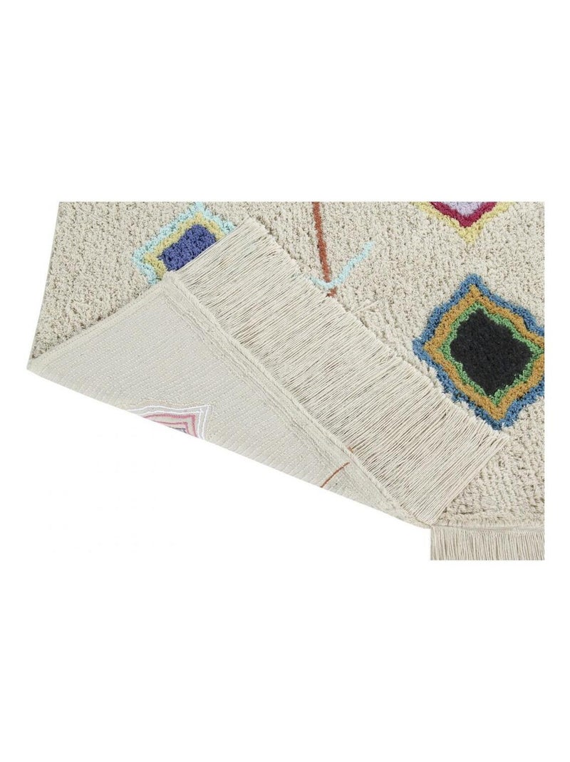 Tapis avec franges ethnique Kaarol Lorena Canals Ecru - Kiabi