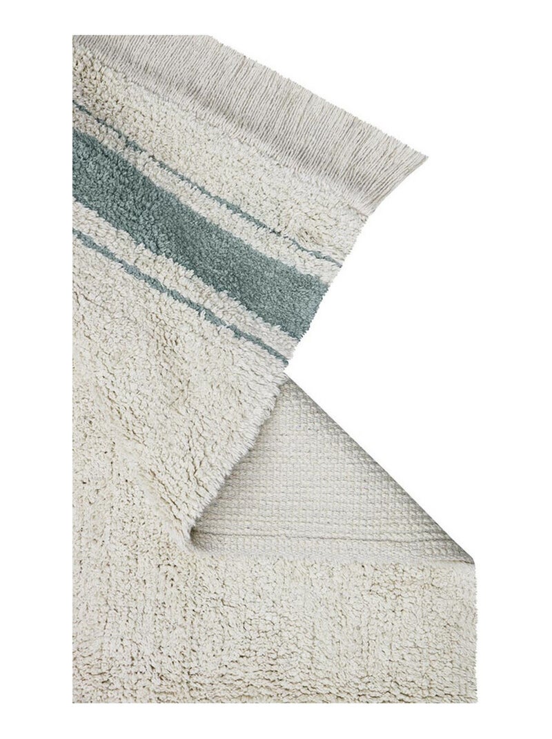 Tapis avec franges lavable en machine design Gastro Bleu - Kiabi