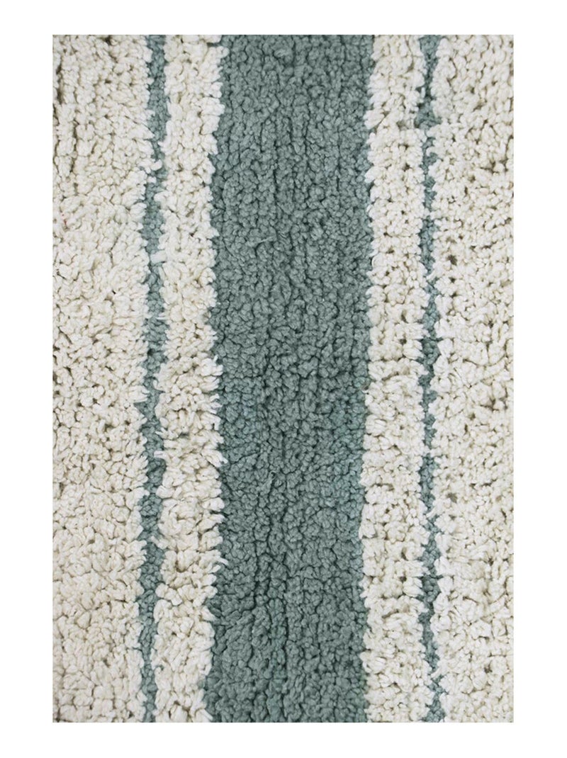 Tapis avec franges lavable en machine design Gastro Bleu - Kiabi