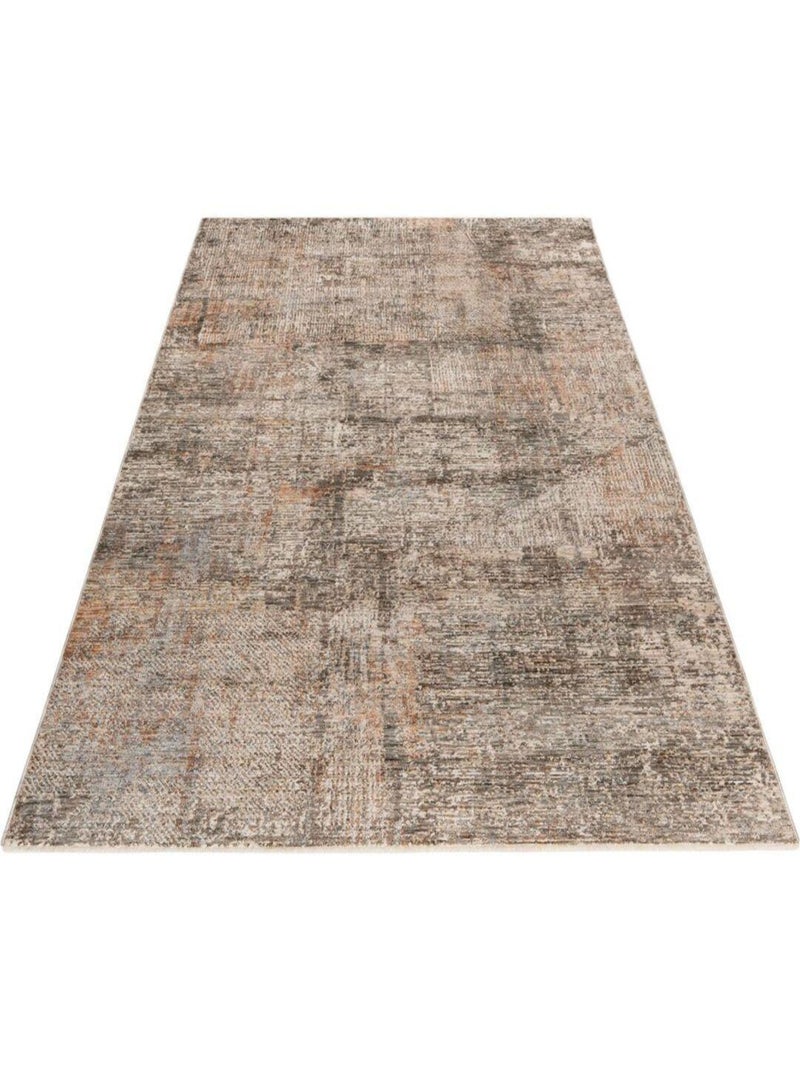 Tapis avec franges moderne abstrait multicolore Anir Multicolore - Kiabi