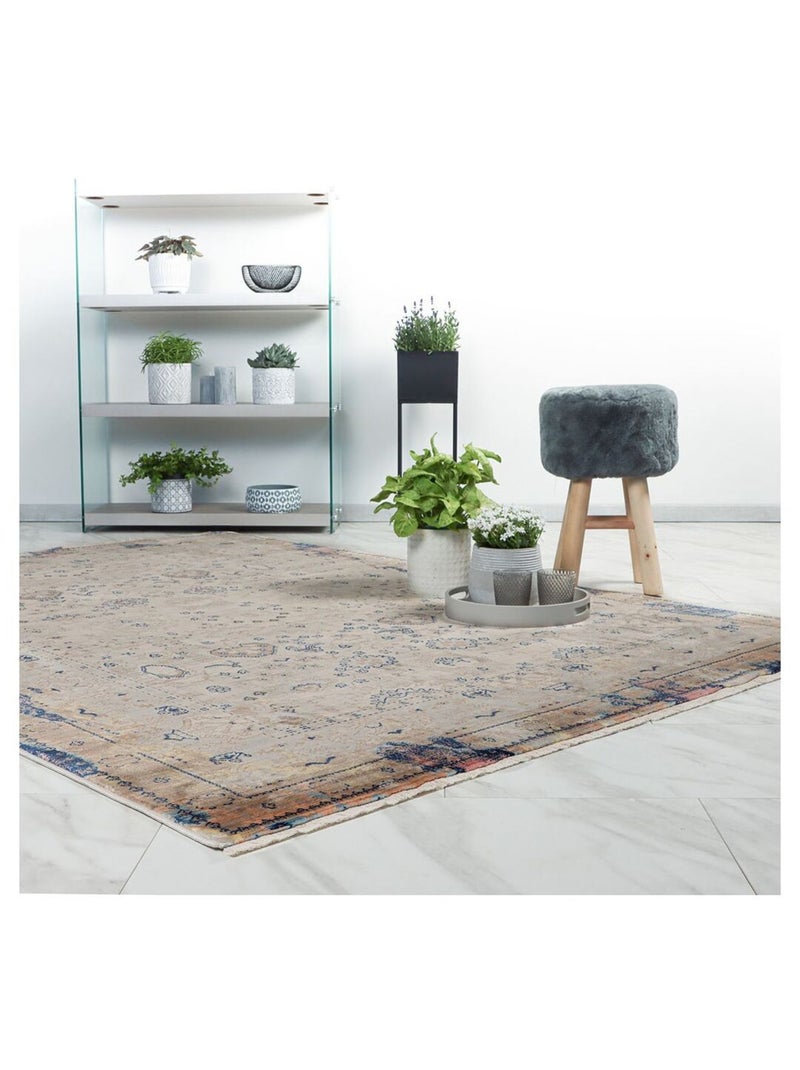 Tapis avec franges rayé vintage rectangle Jork Multicolore - Kiabi