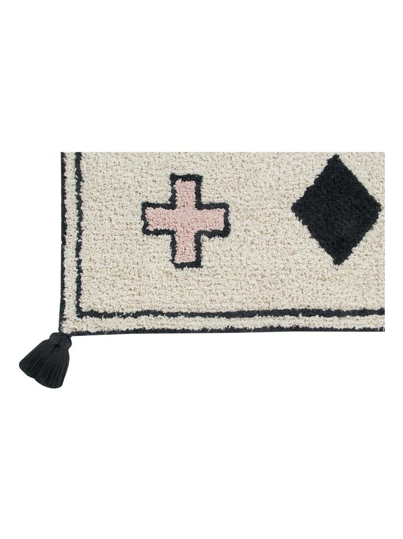 Tapis avec pompom crème lavable en machine Naador Lorena Canals Ecru - Kiabi