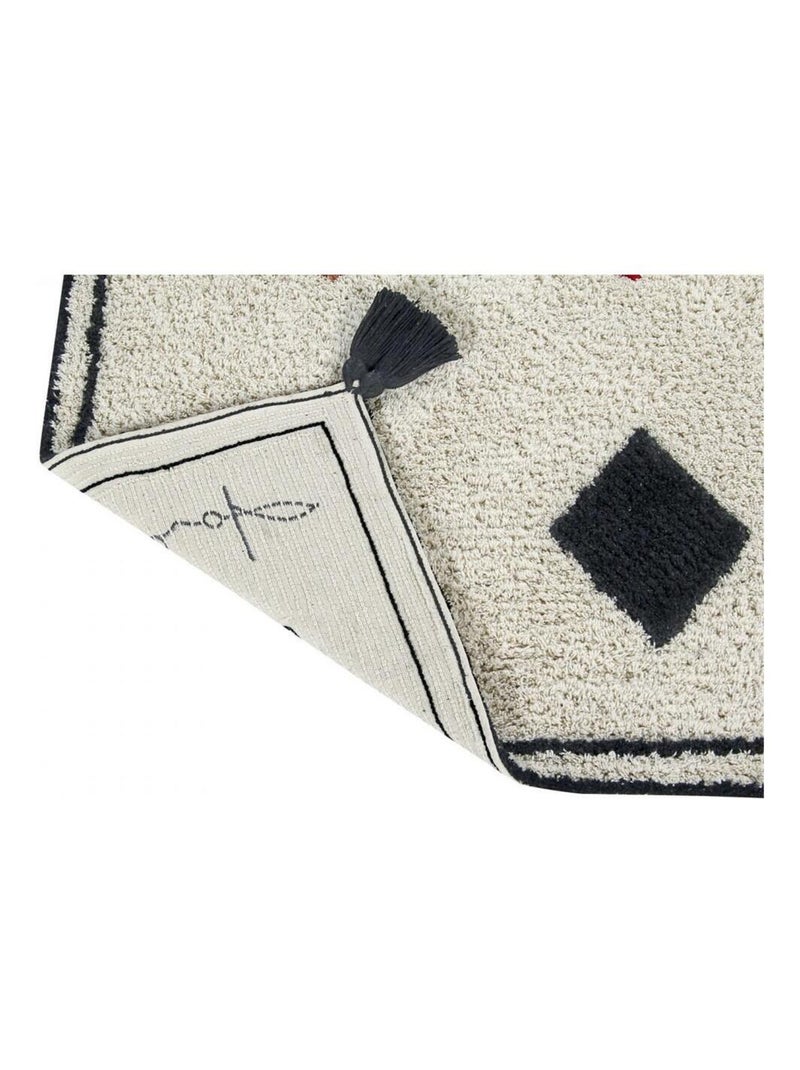 Tapis avec pompom crème lavable en machine Naador Lorena Canals Ecru - Kiabi