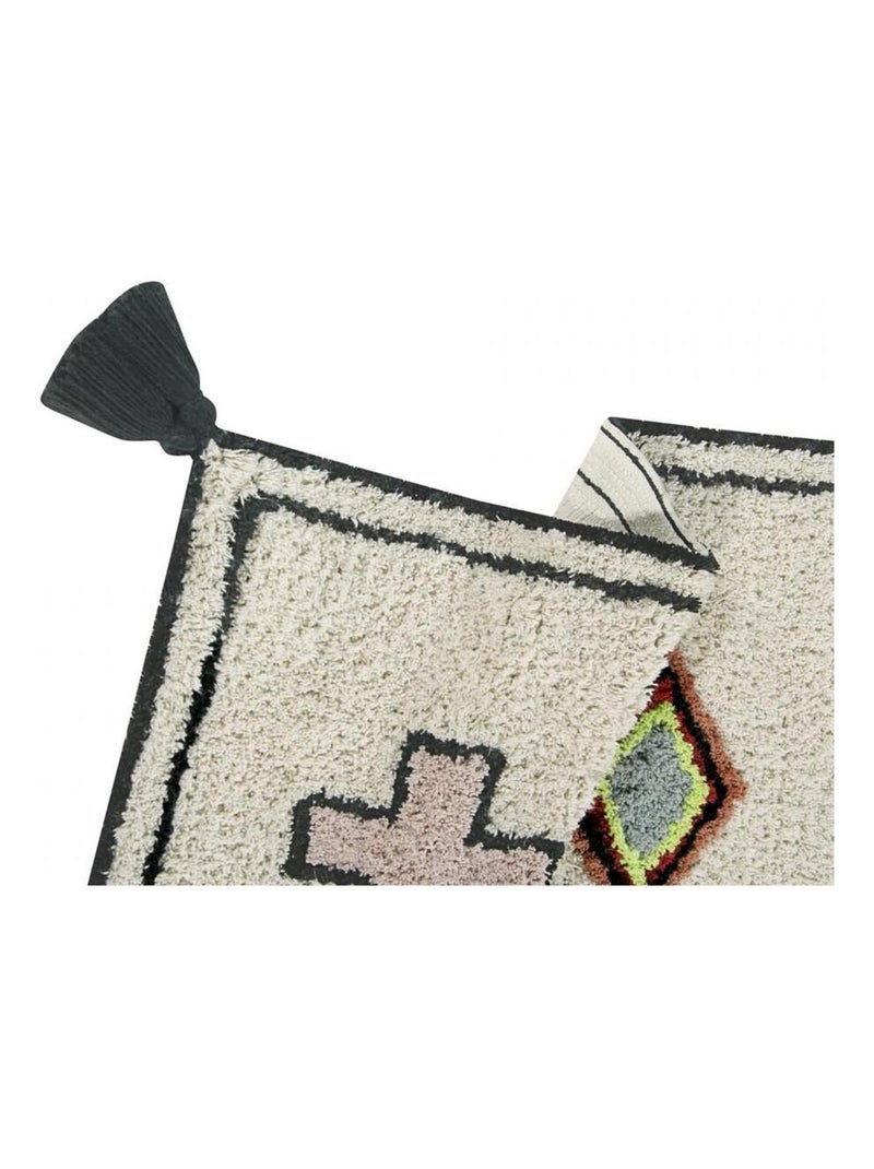 Tapis avec pompom crème lavable en machine Naador Lorena Canals Ecru - Kiabi