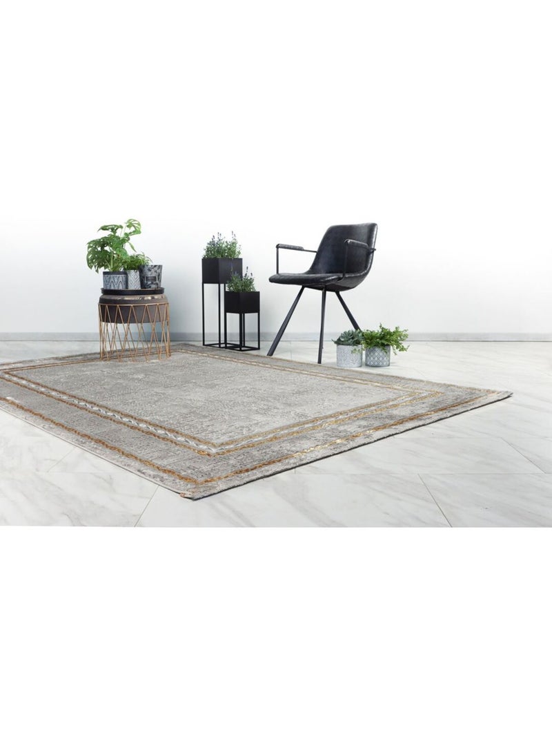 Tapis baroque courtes mèches rectangle Nama Doré - Kiabi