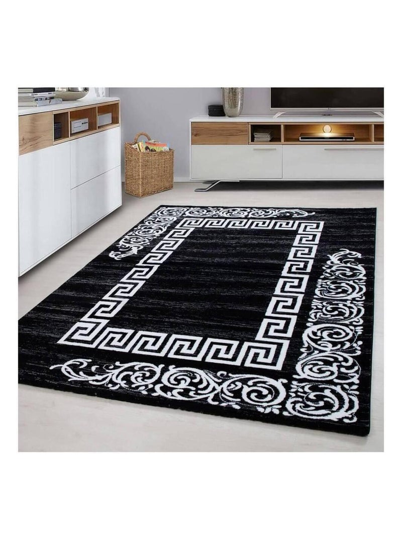 Tapis baroque pour salon en polypropylène Aftas Noir - Kiabi