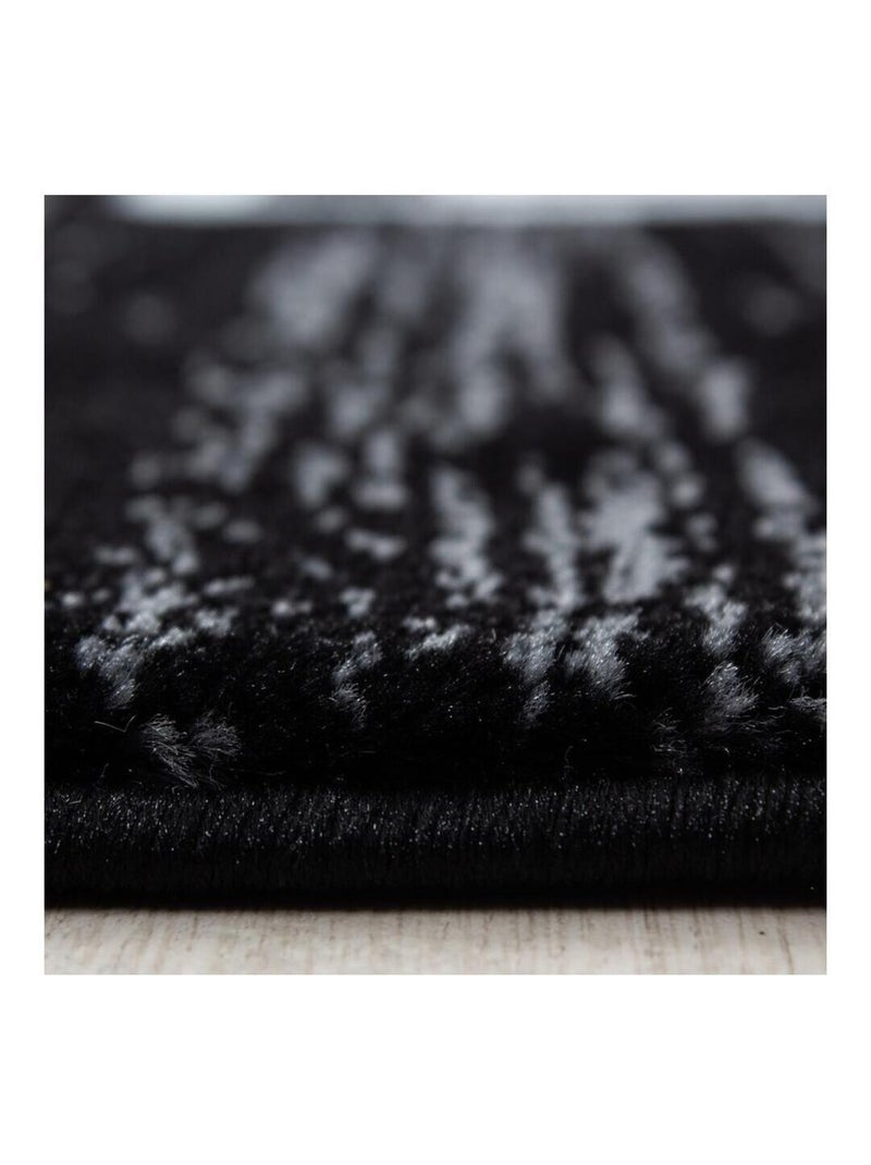 Tapis baroque pour salon en polypropylène Aftas Noir - Kiabi