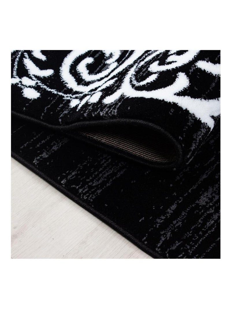 Tapis baroque pour salon en polypropylène Aftas Noir - Kiabi