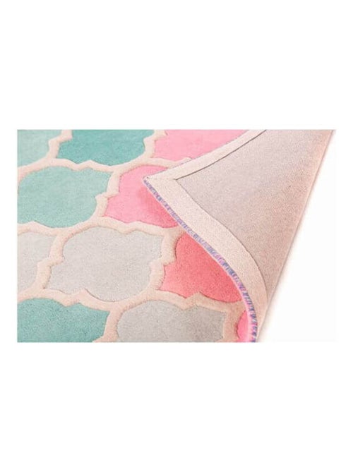 Tapis baroque rose rectangle à courtes mèches Rosella - Kiabi