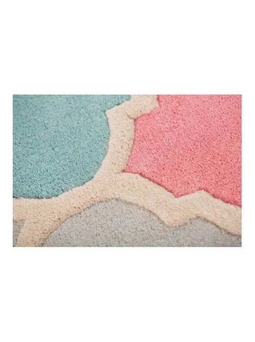 Tapis baroque rose rectangle à courtes mèches Rosella - Kiabi