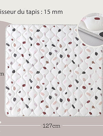 Tapis bebe carré matelassé CONFETTI