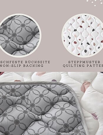 Tapis bebe carré matelassé CONFETTI