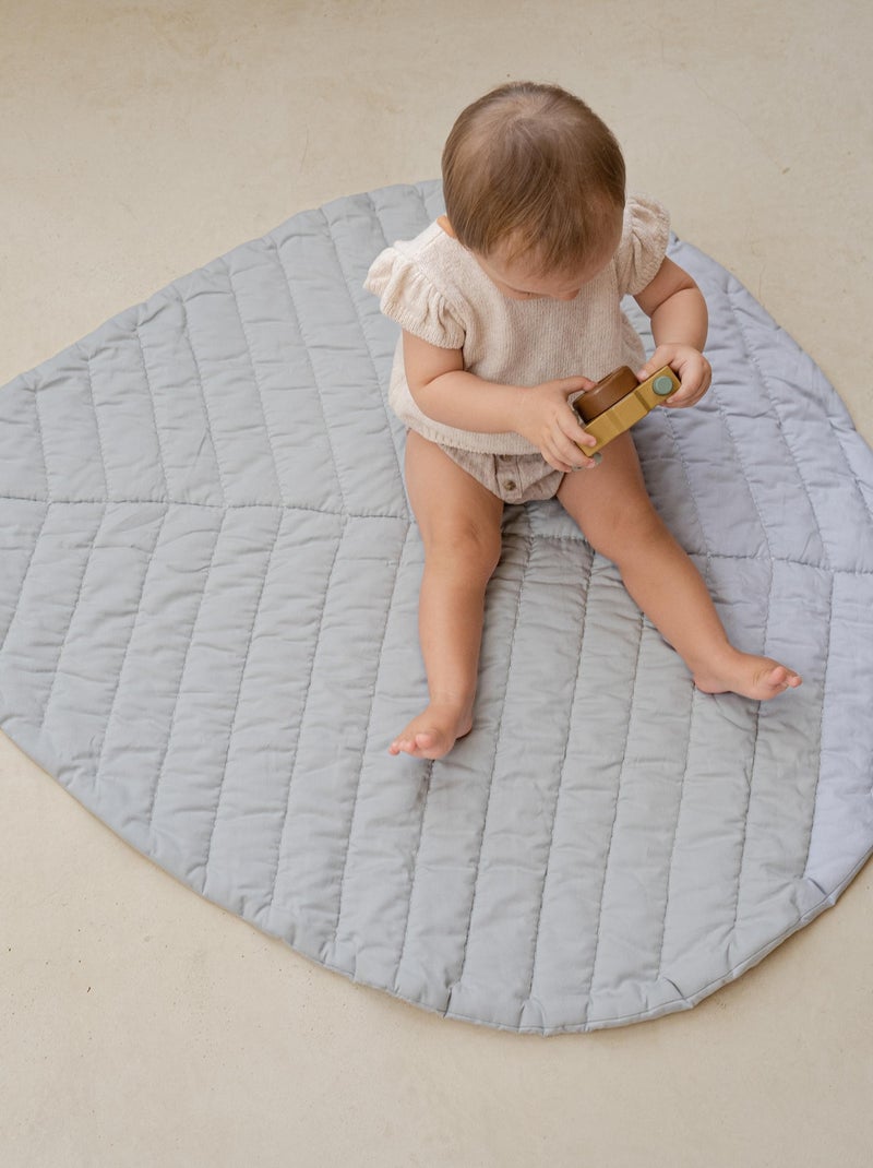 Tapis bébé coton organique cousu main LEAF STONE Gris clair - Kiabi