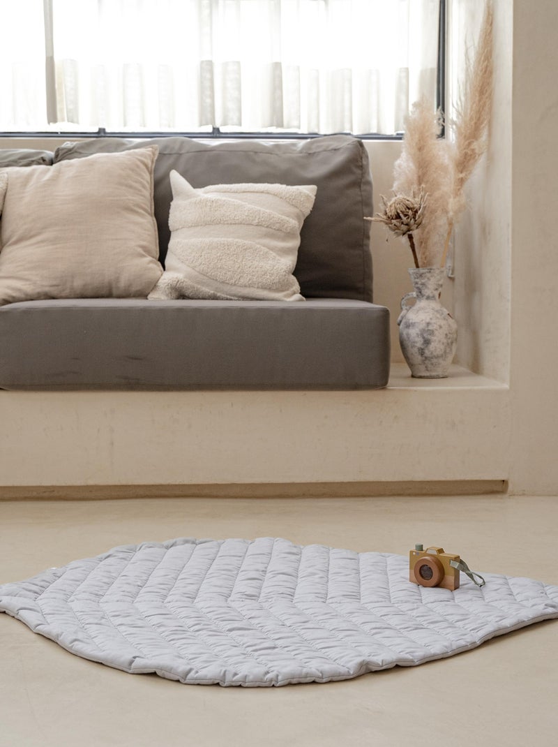 Tapis bébé coton organique cousu main LEAF STONE Gris clair - Kiabi
