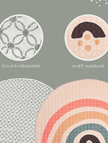 Tapis bebe matelassé arc en ciel BOHO RAINBOW