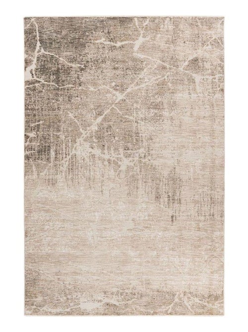 Tapis beige abstrait avec franges moderne Nakka - Kiabi