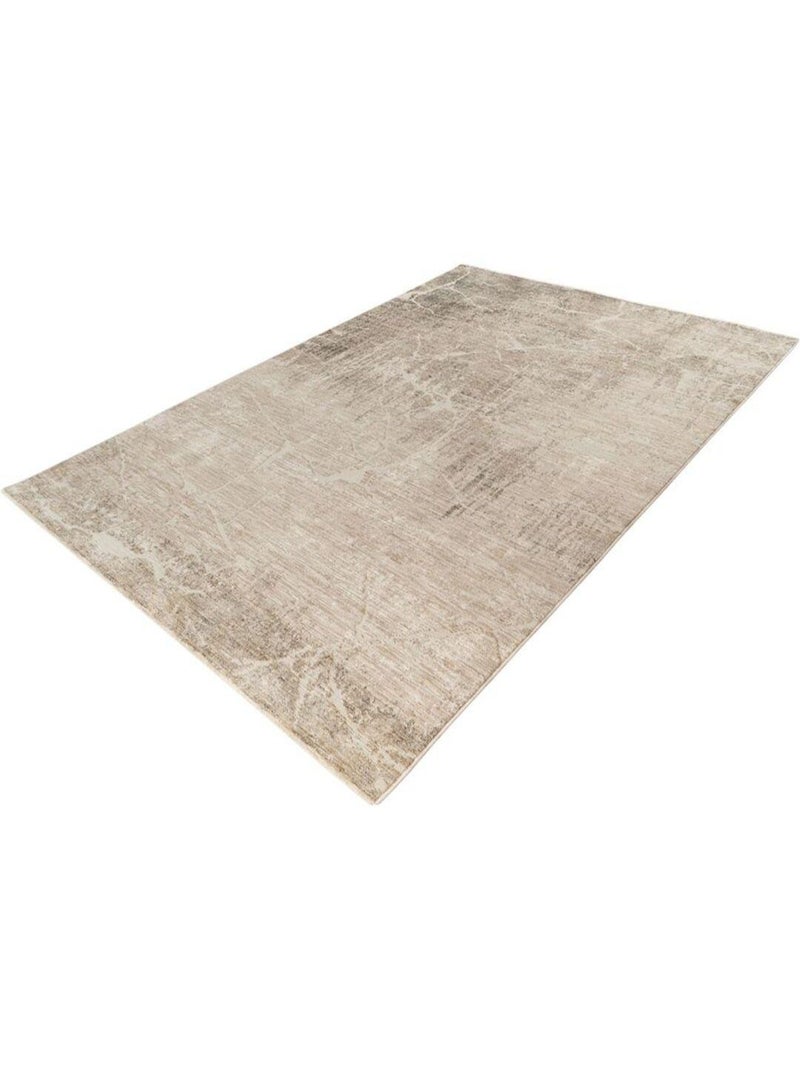 Tapis beige abstrait avec franges moderne Nakka Beige - Kiabi