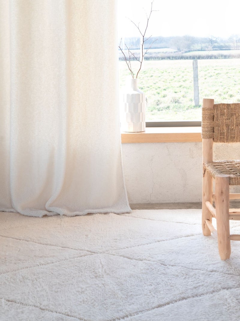 Tapis Beni Ouarain authentique losange Blanc cassé - Kiabi