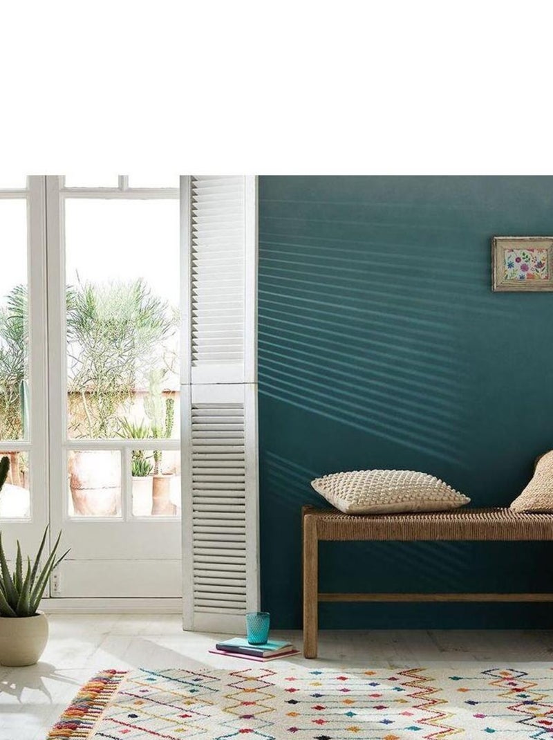 Tapis berbère avec franges ethnique rectangle Prairie Ecru - Kiabi