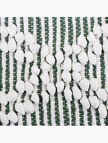 Tapis berbère blanc, vert à franges 60x90cm
