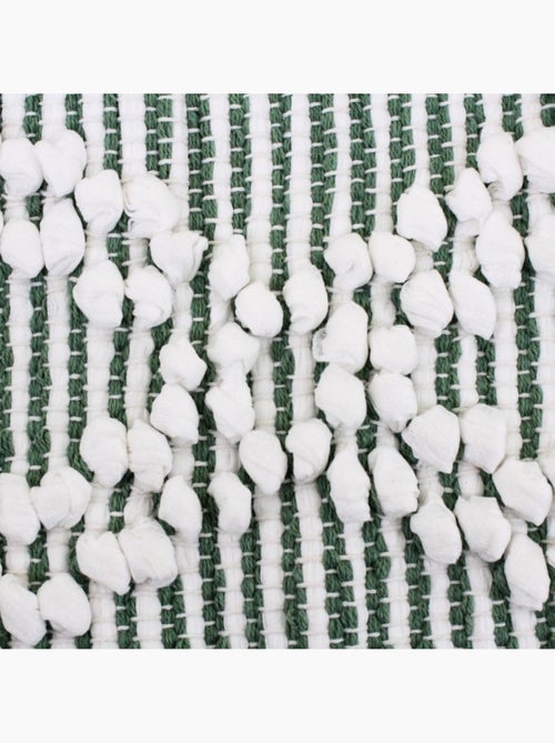 Tapis berbère blanc, vert à franges 60x90cm - Kiabi