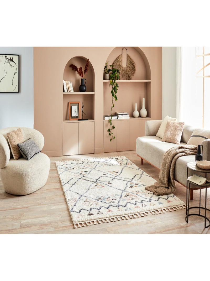 Tapis berbère en laine Beige - Kiabi