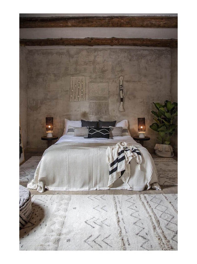 Tapis berbère en laine lavable en machine ethnique Lakota Lorena Canals Beige - Kiabi