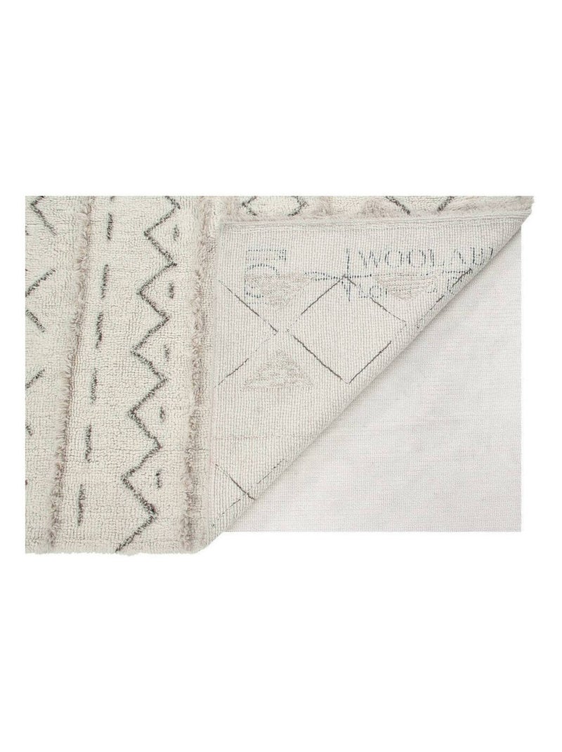 Tapis berbère en laine lavable en machine ethnique Lakota Lorena Canals Beige - Kiabi