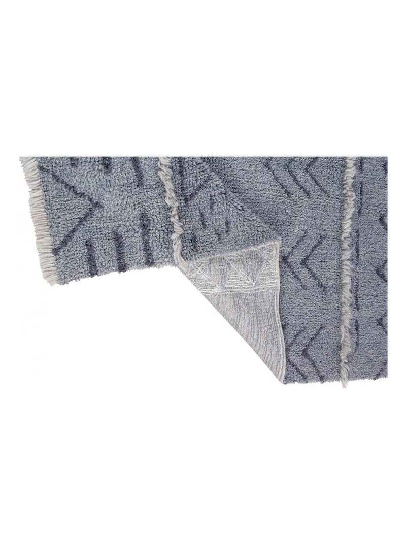 Tapis berbère en laine lavable en machine ethnique Lakota Lorena Canals Bleu - Kiabi