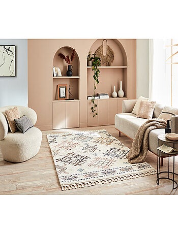 Tapis berbère en laine motifs losanges