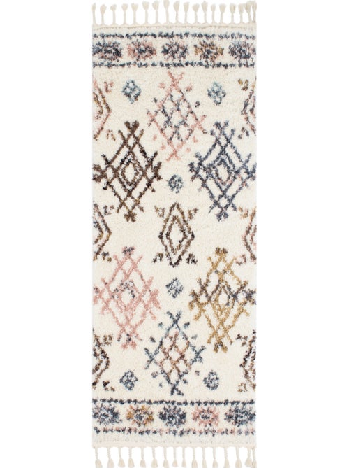 Tapis berbère en laine motifs losanges - Kiabi