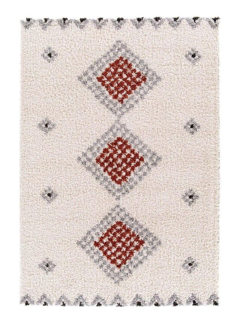 Tapis berbère ethnique shaggy beige Soan Beige - Kiabi